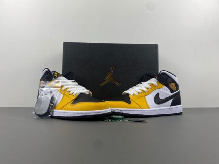 Air Jordan 1 Mid "White, Black and Yellow" (DQ8426-701)