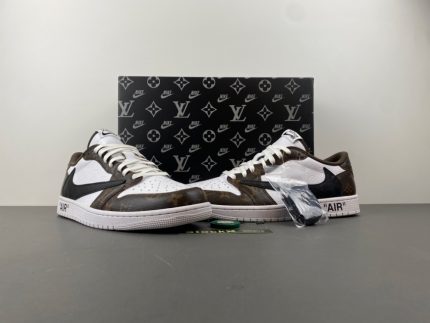 Louis Vuitton x Jordan 1 Low x LV "Old Flower Inverted Hook"