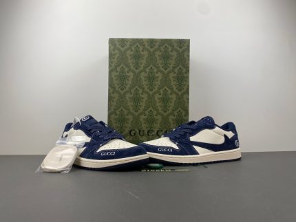 Travis Scott x Gucci x Air Jordan 1 Low "Off-White Dark Blue Hook" (XS3086-006)