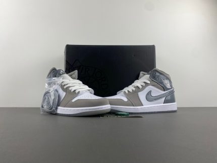 Jordan 1 Mid SE "White Grey Mirror" (HF3216-100)