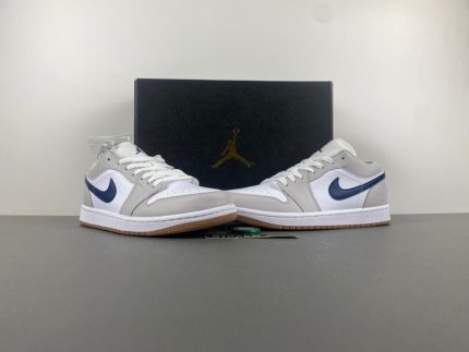 Air Jordan 1 Low "White Gray Dark Blue" (553558-146)