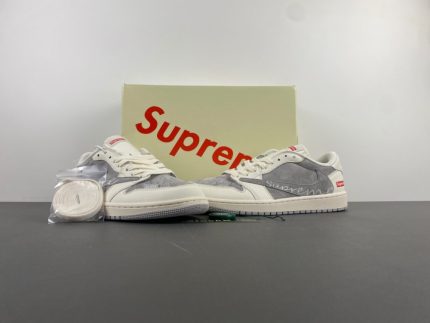 Air Jordan 1 Low "Reverse Mocha" TS x SUP "Beige Grey Lightning Inverted Hook" (XS3086-004)
